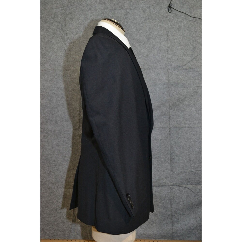Hickey Freeman Boardroom Suit Jacket 42R Navy Blue Wool Blazer Union Made in USA - Picture 2 of 15